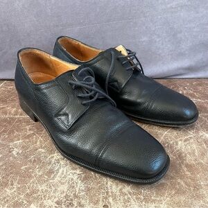 Melluso Uomo Dress Shoes Men Italian 43 / US 10 Black Leather Flex Made in Italy